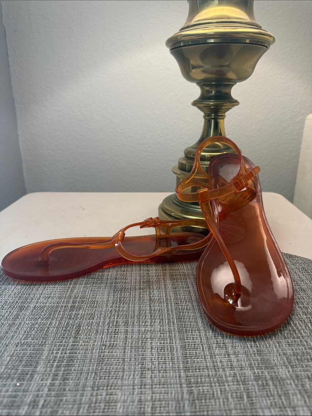Amber Jelly Thong Sandals - Lightweight Summer Flip Flops